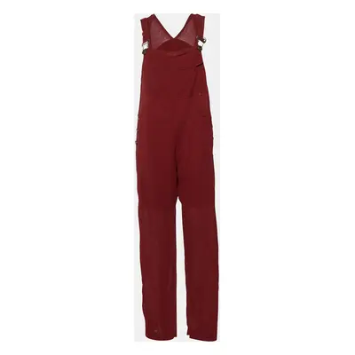 Chloe Burgundy Crepe Buckled Jumpsuit