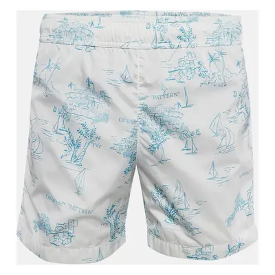 Off-White White Printed Nylon Swim Shorts