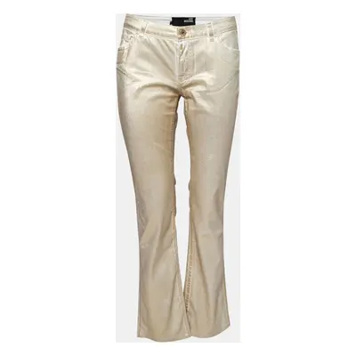 Love Moschino Gold Foil Print Denim Straight Fit Jeans M/Waist: 30.5"