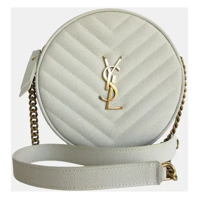 Saint Laurent Ivory Leather Shoulder Bag