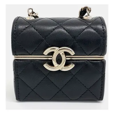 Chanel Black Leather Mini Case Crossbody Bag