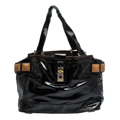 Chloe Black Patent Leather Audra Tote