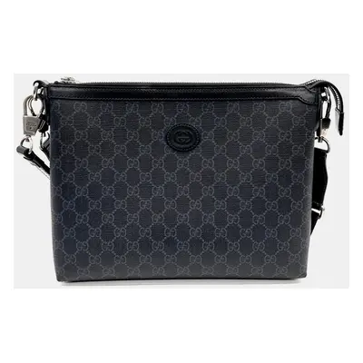 Gucci Black PVC Interlocking G Messenger Bag