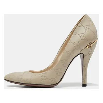 Gucci Cream Guccissima Leather Pumps Size 36.5