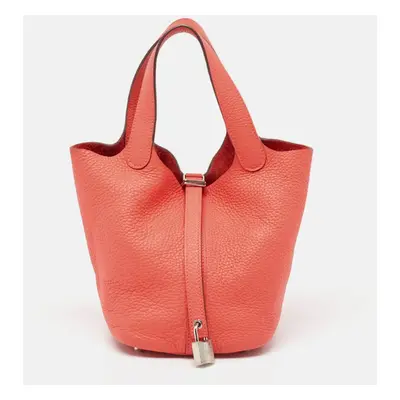 Hermes Rose Jaipur Taurillon Clemence Leather Picotin Lock Bag