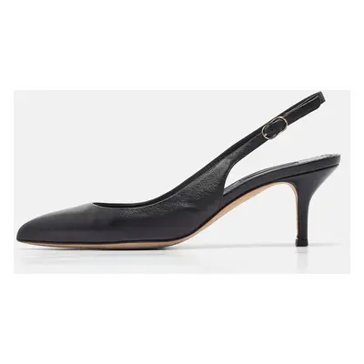 Dolce & Gabbana Black Leather Slingback Pumps Size