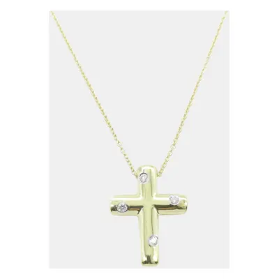 Tiffany & Co. 18K Yellow Gold Diamonds Etoile Cross Necklace