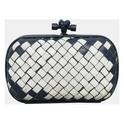 Bottega Veneta Fabric & Leather Intrecciato Knot Clutch Bag