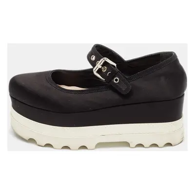 Miu Miu Black Satin Mary Jane Platform Sneakers Size