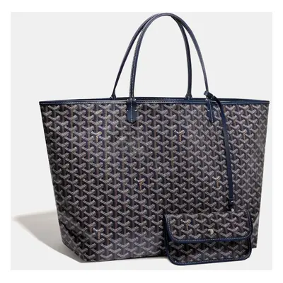 Goyard Navy Blue Goyardine Coated Canvas and Leather Saint Louis GM Tote Bag