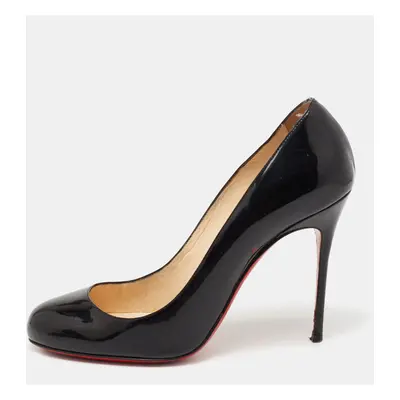 Christian Louboutin Black Patent Leather Simple Pumps Size 38.5