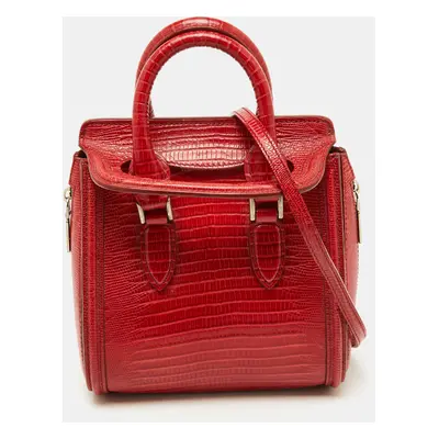 Alexander McQueen Red Lizard Heroine Satchel