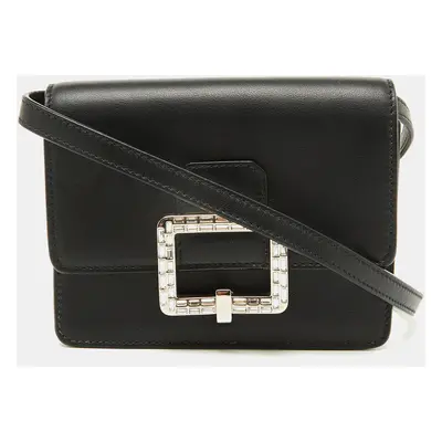 Bally Black Leather Mirco Julyet Crystal Crossbody Bag