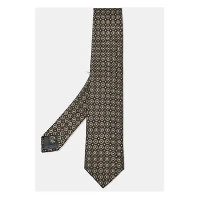 Ermenegildo Zegna Black Jacquard Silk Tie