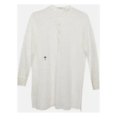 Christian Dior White Lace Sheer Tunic Top