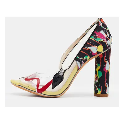 Sophia Webster Multicolor PVC And Fabric Party Like Pollock Peep Toe Pumps Size