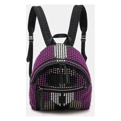 Fendi Black/Purple Nylon Karl Beaded Backpack