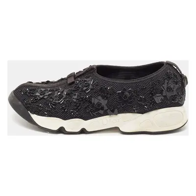 Dior Black Mesh Embellished Fusion Sneakers Size