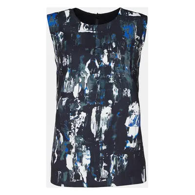 McQ by Alexander McQueen Black Printed Crepe Sleeveless Top