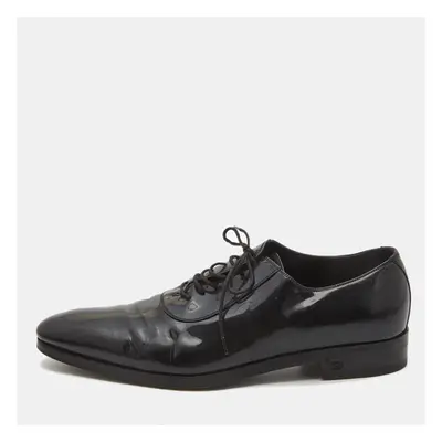 Gucci Black Patent Leather Lace Up Oxfords Size