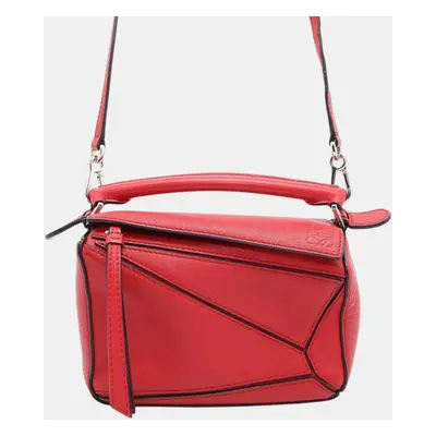 Loewe Red Leather Puzzle Bag Size Mini