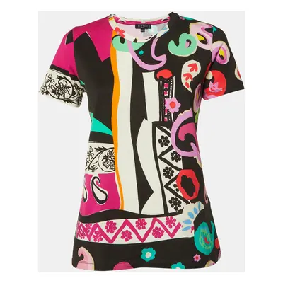 Etro Multicolor Printed Cotton Crew Neck T-Shirt