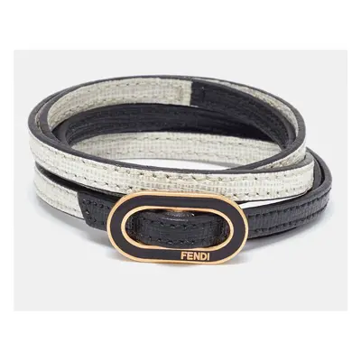 Fendi Crayons Monochrome Leather Wrap Bracelet