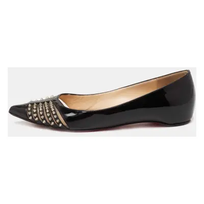 Christian Louboutin Black Patent Leather Bareta Ballet Flats Size