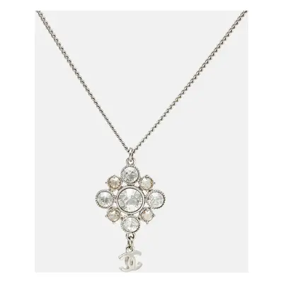 Chanel CC Crystals SIlver Tone Necklace