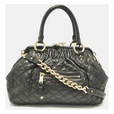 Marc Jacobs Black Quilted Leather Stam Satchel