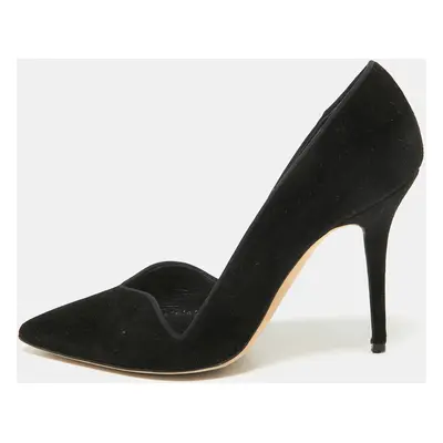 Manolo Blahnik Black Velvet Pointed Toe Pumps Size 36.5