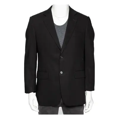 Balmain Black Wool Button Front Blazer