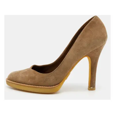 Gucci Tortilla Brown Suede Pumps Size 36.5