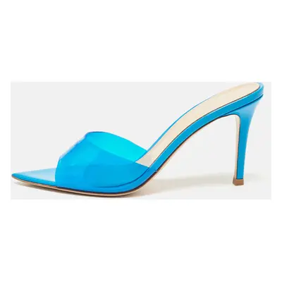 Gianvito Rossi Blue PVC Elle Slide Sandals Size 37.5