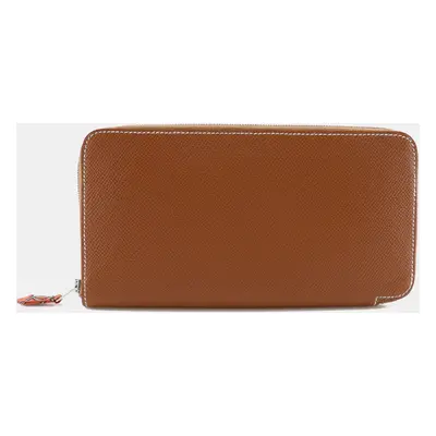 Hermes Brown Leather Azap Silk'In Long Wallet