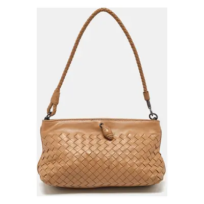 Bottega Veneta Sand Brown Intrecciato Leather Shoulder Bag