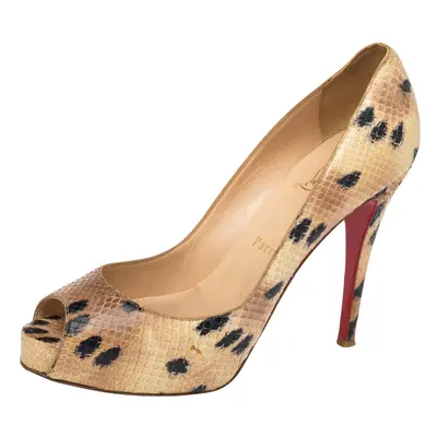 Christian Louboutin Beige/Black Snakeskin Prive pumps Size