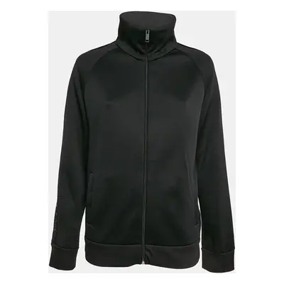 Valentino Black Jersey Rock Stud Detail Zip-Up Jacket