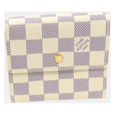 Louis Vuitton White Canvas Damier Azur Bifold Wallet