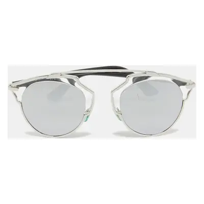 Dior Silver/Black Mirrored SoReal Aviator Sunglasses