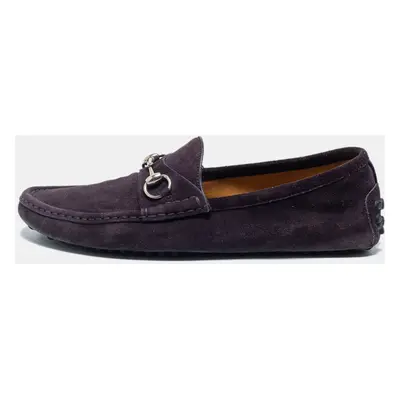 Gucci Purple Suede Horsebit Slip On Loafers Size