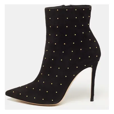 Gianvito Rossi Black Suede Studded Ankle Boots Size