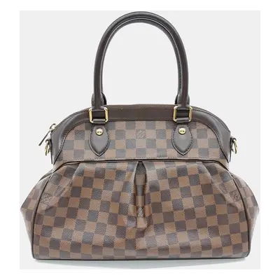 Louis Vuitton Brown Leather and PVC Louis Vuitton Brown PVC Louis Vuitton Damier Trevi PM bag