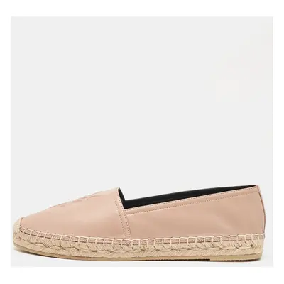 Saint Laurent Beige Leather Cassandra Espadrille Flats Size