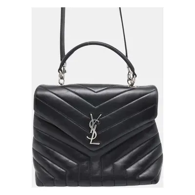 Saint Laurent Black Leather Lulu Shoulder Bag