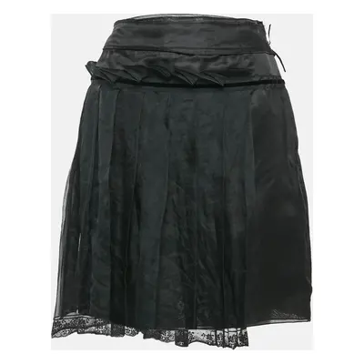 Dolce & Gabbana Black Crepe Pleated Mini Skirt