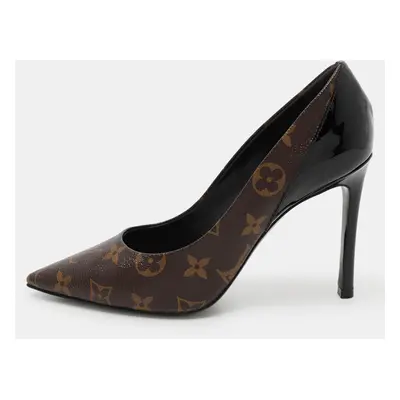 Louis Vuitton Monogram Canvas And Patent Leather Cherie Pumps Size 36.5