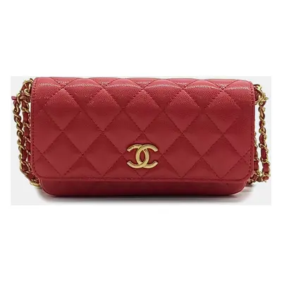 Chanel Caviar Double Chain Crossbody Bag