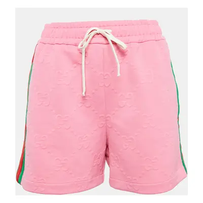 Gucci Pink GG Jacquard Jersey Web Stripe Shorts