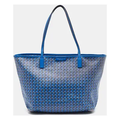 Tory Burch Blue Printed Coated Canvas Small Ever-Ready Zip Tote